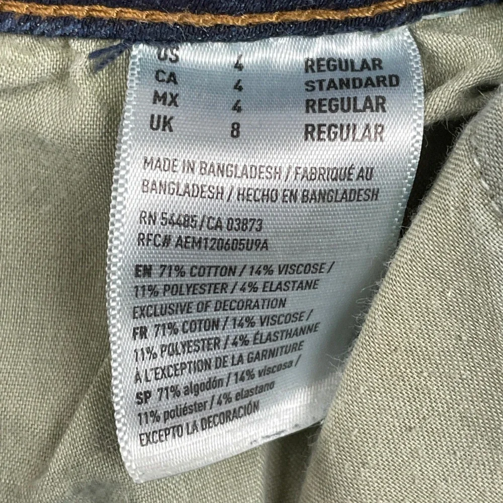American Eagle Jeans Womens 4 Blue Skinny Kick 360 Super Stretch Denim Flare